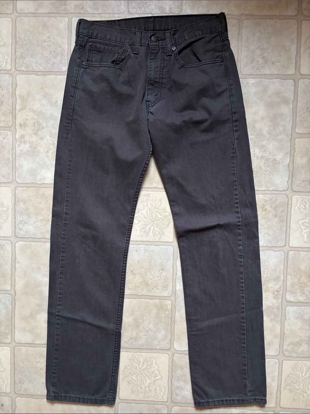Levi’s 505 Jeans Mens 31x34 Graphite Saturated Slub Twill Straight Leg Denim
